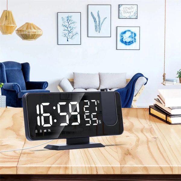 LED Big Screen Mirror Alarm Clock with Projection Display_3