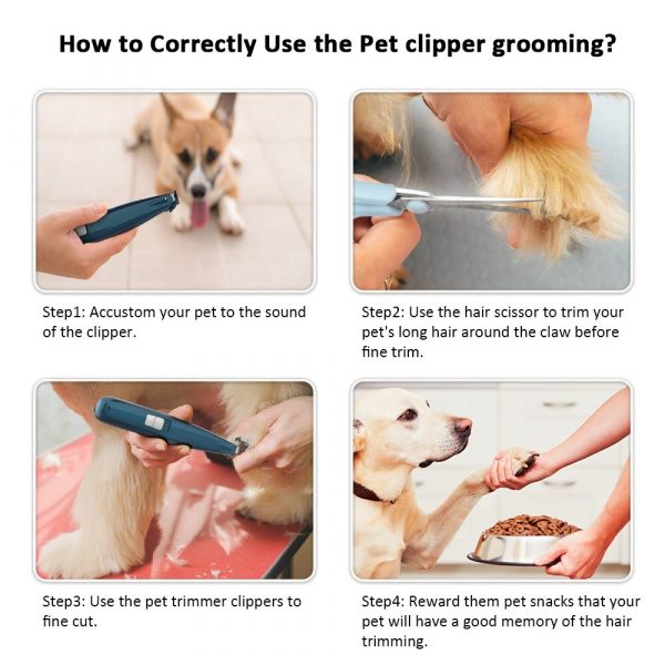 Low Noise Rechargeable Grooming Safe Nail Clipper for Pets_8