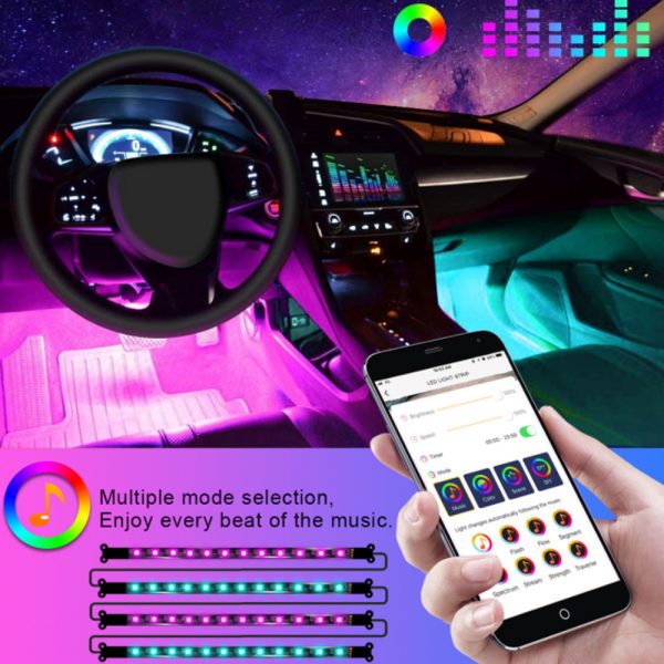 USB/Car Plug Remote Controlled Car Interior LED Strip Light_11