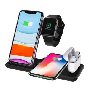 USB Interface 4-in-1 15W Qi Fast Wireless Charger Stand