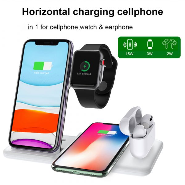 USB Interface 4-in-1 15W Qi Fast Wireless Charger Stand_10