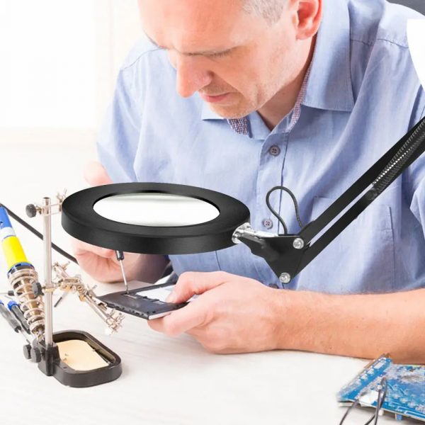 USB Interface Eye Protection LED Desk Magnifying Clip-on Lamp_2