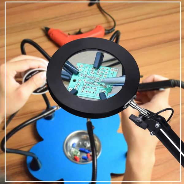 USB Interface Eye Protection LED Desk Magnifying Clip-on Lamp_13