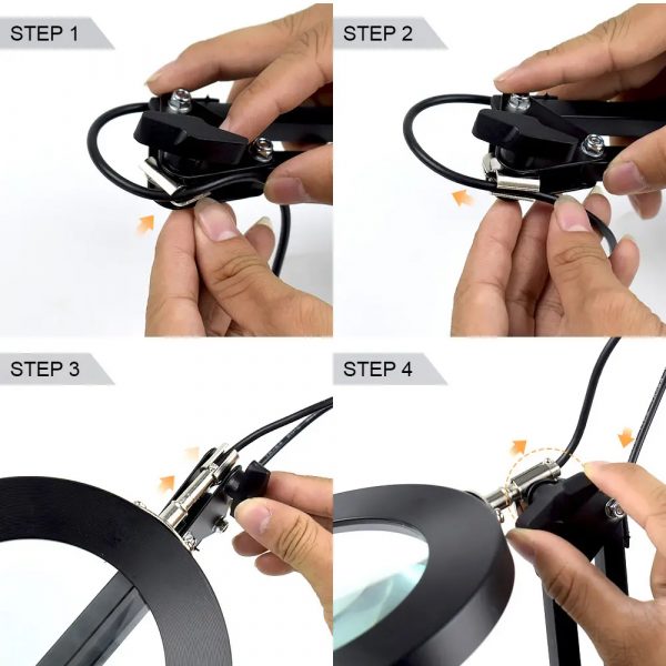 USB Interface Eye Protection LED Desk Magnifying Clip-on Lamp_9