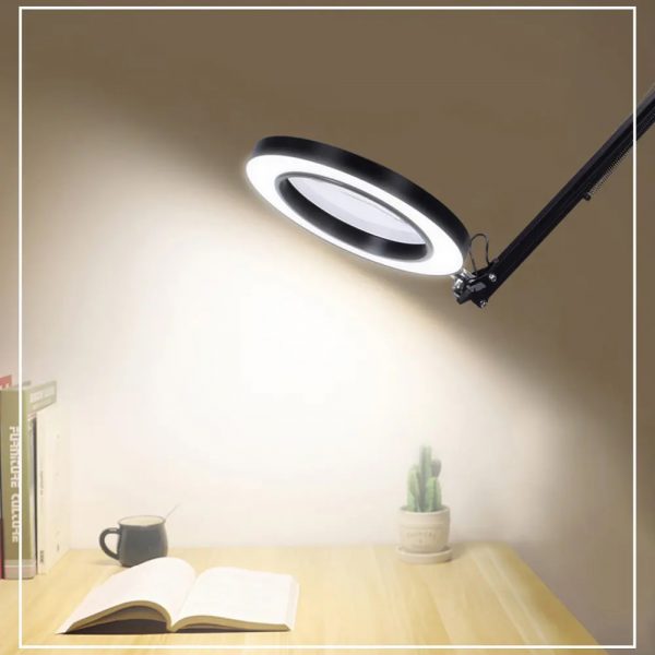 USB Interface Eye Protection LED Desk Magnifying Clip-on Lamp_11