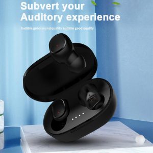 Wireless Headphones Stereo Headset Mini Earbuds with Mic- USB Charging