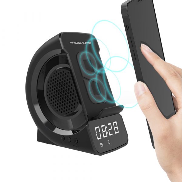 USB Interface Digital Alarm Clock BT Speaker and Wireless Charger_1