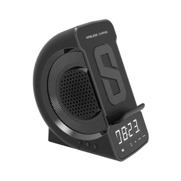 USB Interface Digital Alarm Clock BT Speaker and Wireless Charger_4