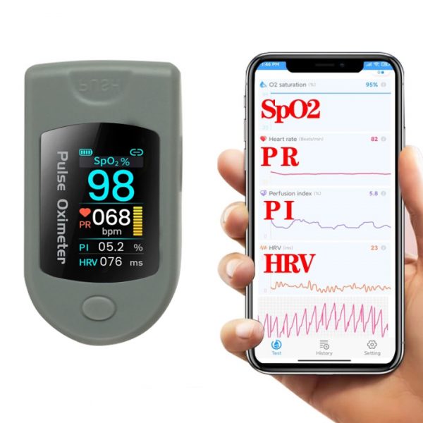 Battery Operated Bluetooth Enabled Blood Oximeter Finger Tip Pulse Tester with APP_9
