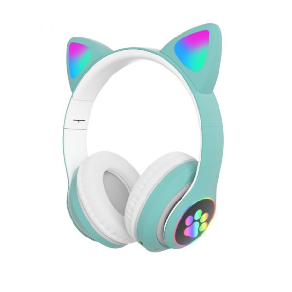 Flashing Light BT Wireless Cat Ear Headset with Mic- USB Charging_8