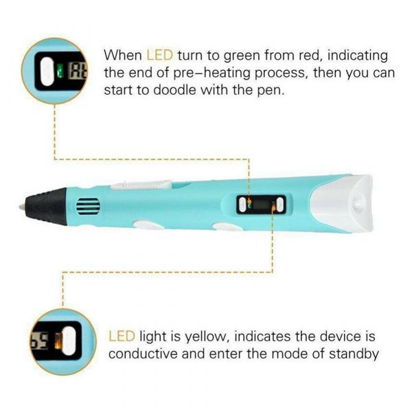 Magic 3D Printing Pen for Kids DIY Pen with LED Display and Filaments_14