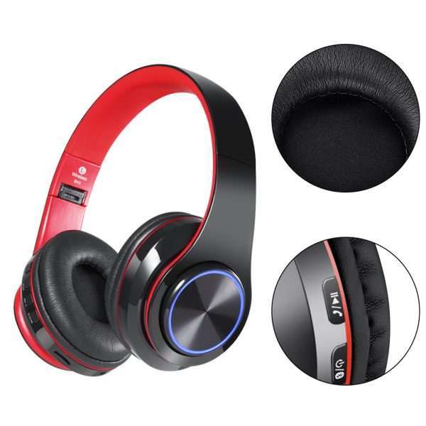 Wireless BT USB Rechargeable LED Sports and Gaming Headset_5