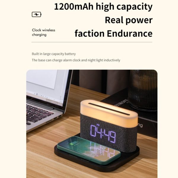 3-in-1 Wireless Charger Alarm Clock and Adjustable Night Light- USB Power Supply_5