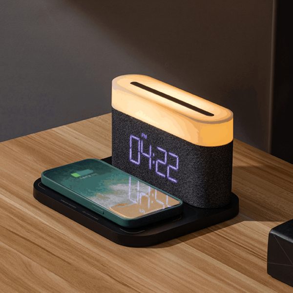 3-in-1 Wireless Charger Alarm Clock and Adjustable Night Light- USB Power Supply_13