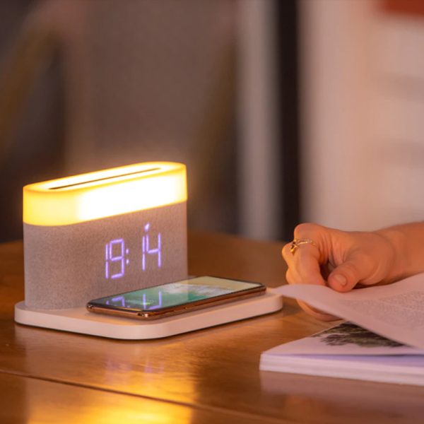 3-in-1 Wireless Charger Alarm Clock and Adjustable Night Light- USB Power Supply_14