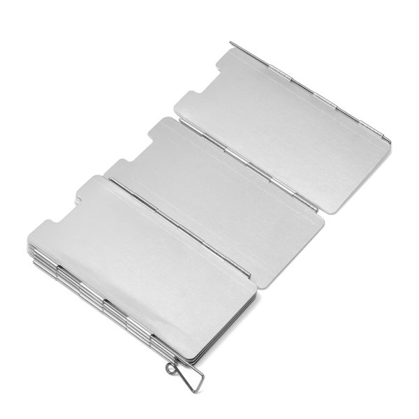 10 Plates Foldable Aluminum Alloy Camping Stove Windshield_1