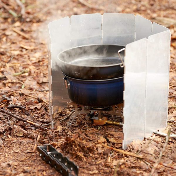 10 Plates Foldable Aluminum Alloy Camping Stove Windshield_7