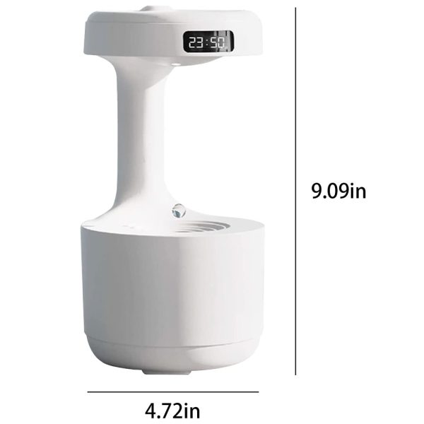 Anti-Gravity Droplet Humidifier with LED Smart Display Clock - USB Rechargeable_3