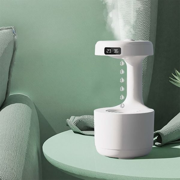 Anti-Gravity Droplet Humidifier with LED Smart Display Clock - USB Rechargeable_8