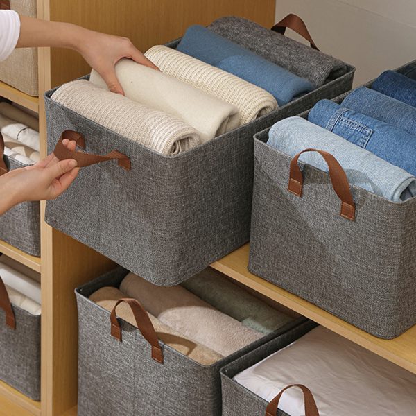 Large Capacity Fabric Storage Open Organizers with Handles_4
