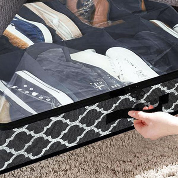 10 Grids Foldable Under the Bed Shoe Storage and Organizer_10