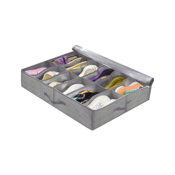 10 Grids Foldable Under the Bed Shoe Storage and Organizer_5