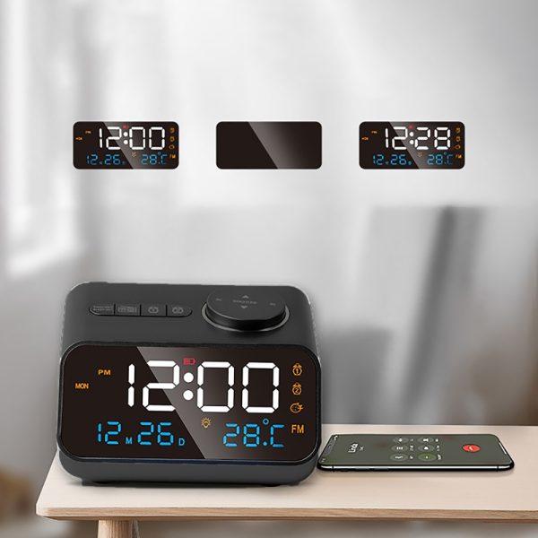 FM Radio LED Alarm Clock with Temperature and Humidity Meter - USB Rechargeable_9