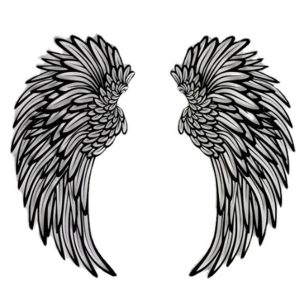 Angel Wings Metal Wall Decor with LED Light -Battery Powered