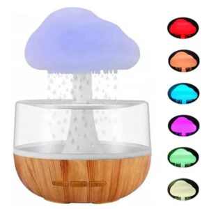 Desktop Cloud and Raindrop Humidifier 7 Color-Changing Ambient Light – USB Rechargeable