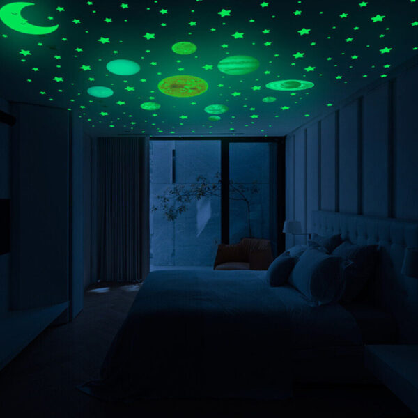525 Pcs Luminous Solar System Glow in the Dark Wall Ceiling Stickers_7