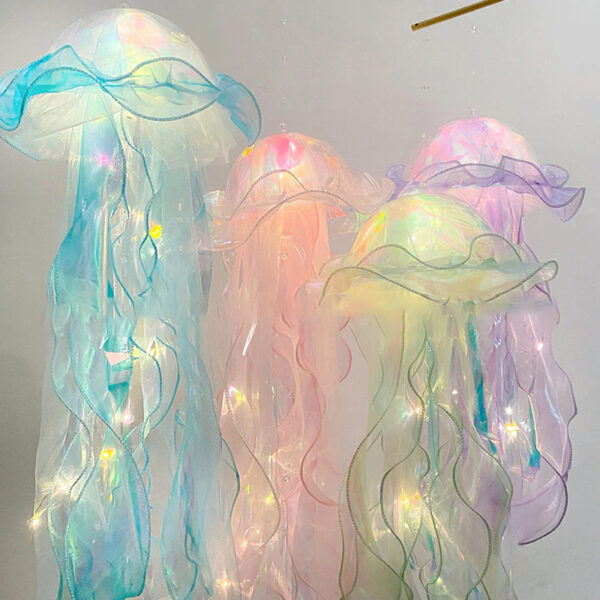 Hanging Jellyfish LED Decorative Lamp DIY Party Backdrop Decor_2