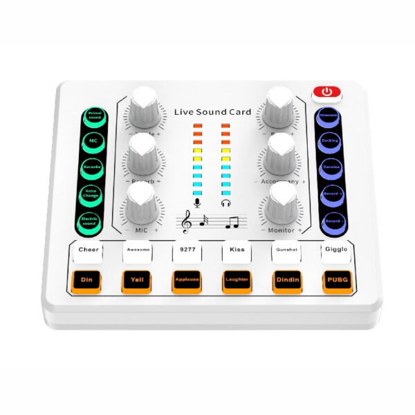 Noise Reduction Sound Card Digital Audio Mixer for Live Streaming-TypeC Rechargeable_0