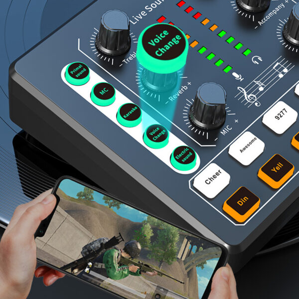 Noise Reduction Sound Card Digital Audio Mixer for Live Streaming-TypeC Rechargeable_11