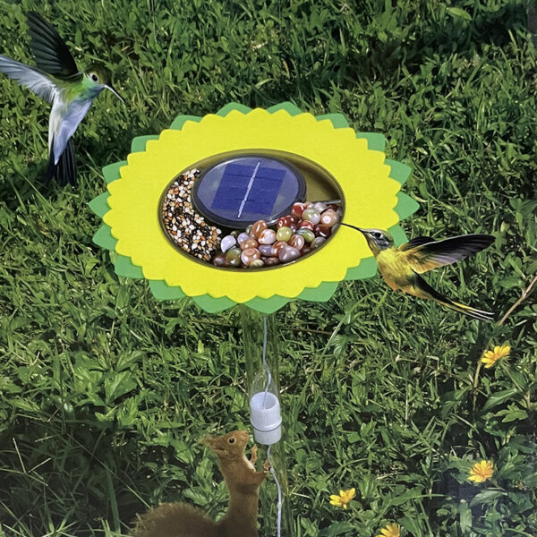 Outdoor Sunflower Solar Bird Feeding Tray_4