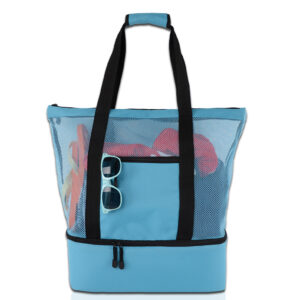 2 IN 1Mesh Beach Tote Bag with Insulated Cooler