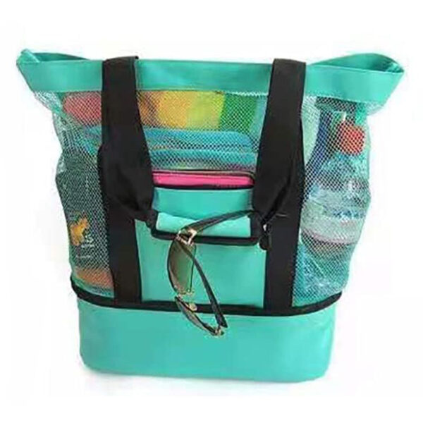 2 IN 1Mesh Beach Tote Bag with Insulated Cooler_8