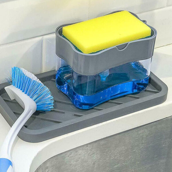 Soap Dispenser Instant Refill Dishwashing Soap Pump and Sponge Holder_13