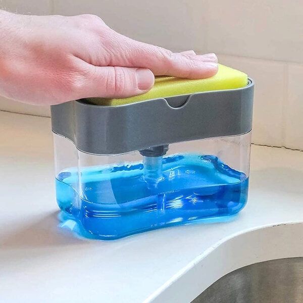 Soap Dispenser Instant Refill Dishwashing Soap Pump and Sponge Holder_15