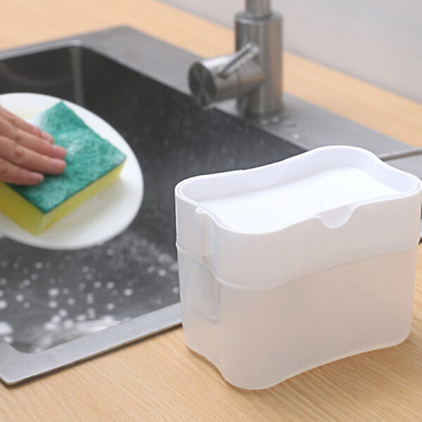 Soap Dispenser Instant Refill Dishwashing Soap Pump and Sponge Holder_7