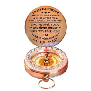Retro Designed Outdoor Traveling Compass with Dedication Message
