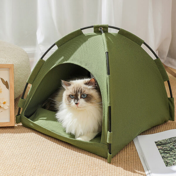 Waterproof Semi-Enclosed Warm and Comfortable Pet Home Cat Tent_9