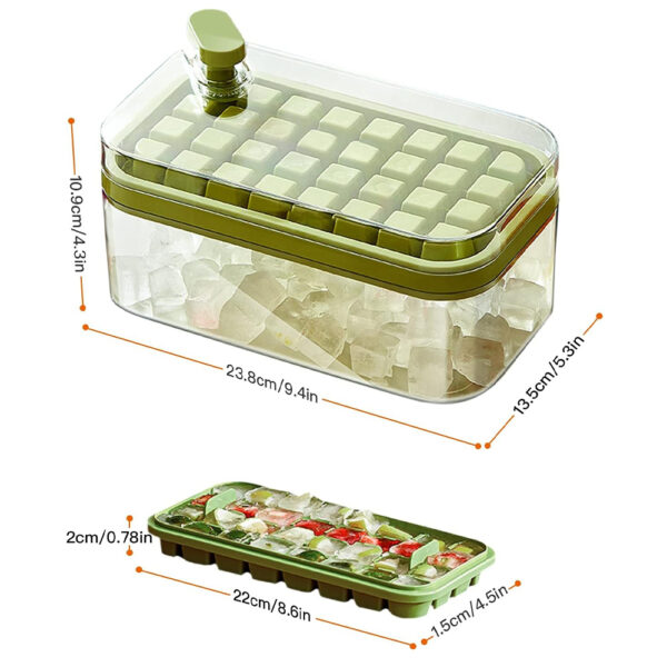 2 Layers One-Button Easy Release 64 pcs Ice Cube Tray_4