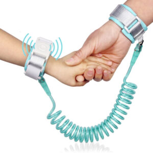 Anti-Lost Children and Parent Linking Wrist Band Coiled Walking Harness