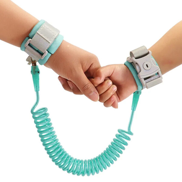 Anti-Lost Children and Parent Linking Wrist Band Coiled Walking Harness_9