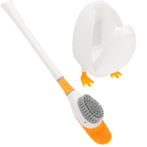 Wall Mounted Diving Duck Style Toilet Cleaning Brush with Base