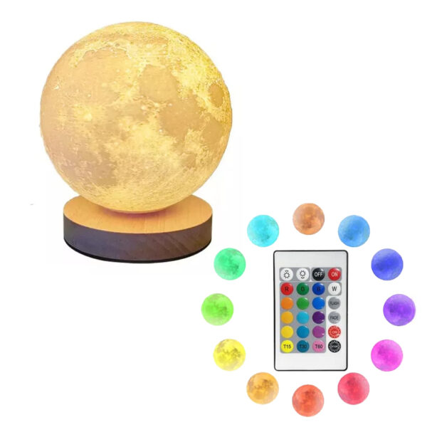 16 Colors Floating and Spinning LED 3D Moon Indoor Night Lamp_0