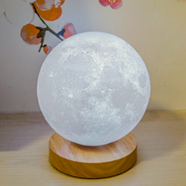 16 Colors Floating and Spinning LED 3D Moon Indoor Night Lamp_5