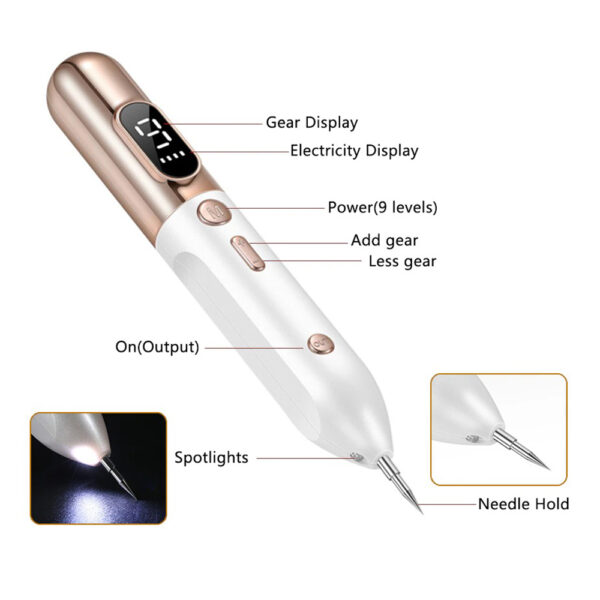 9 Speed LCD Display Mole Pimple Tag Tattoo Remover- USB Charging_5