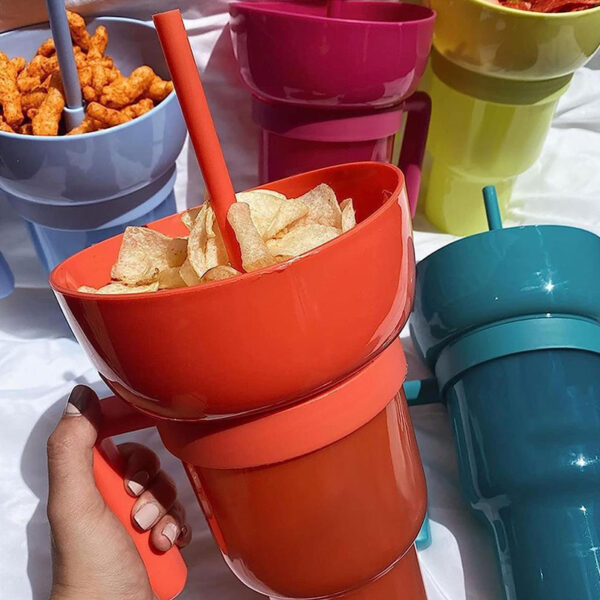 Snack and Sip Stadium Hand Cup Reusable Leakproof Snacking Bowl_2