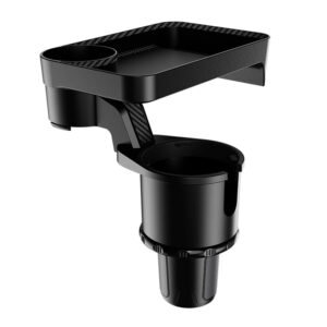 Car Mounted Rotating Plate Tray with Beverage Cup Holder
